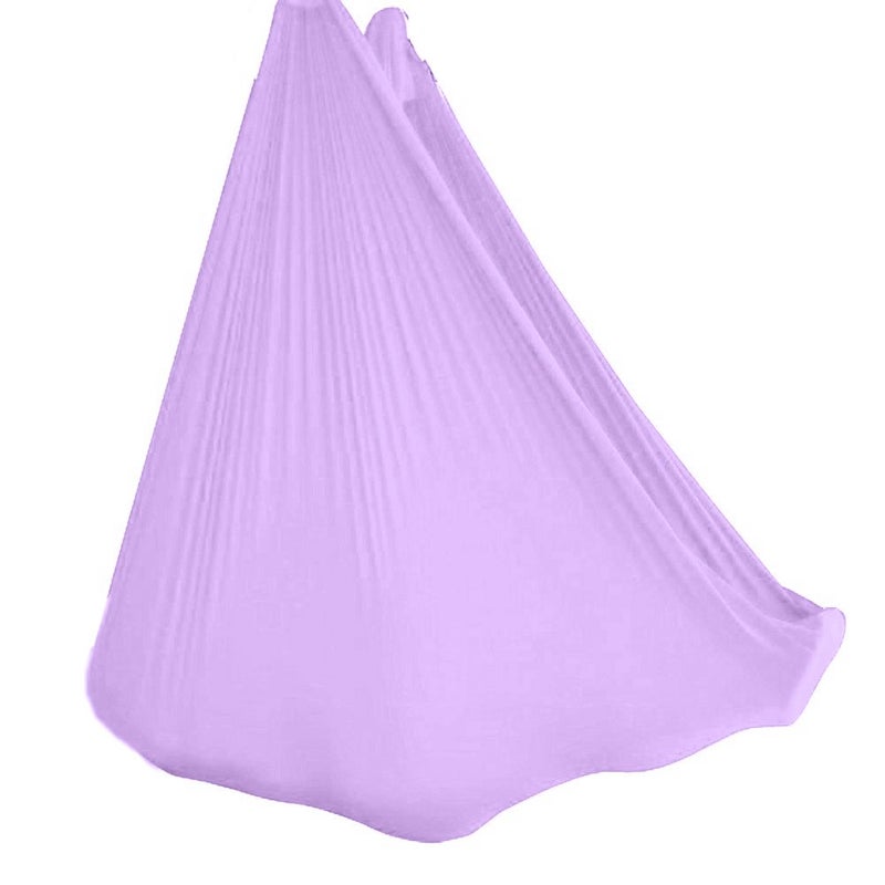 WELLSEM Aerial Yoga Hammock 5.5 Yards Aerial Pilates Silk Yoga Swing Set Include Carabiner,Daisy Chain, Pose Guide (Lavander) - Image 2
